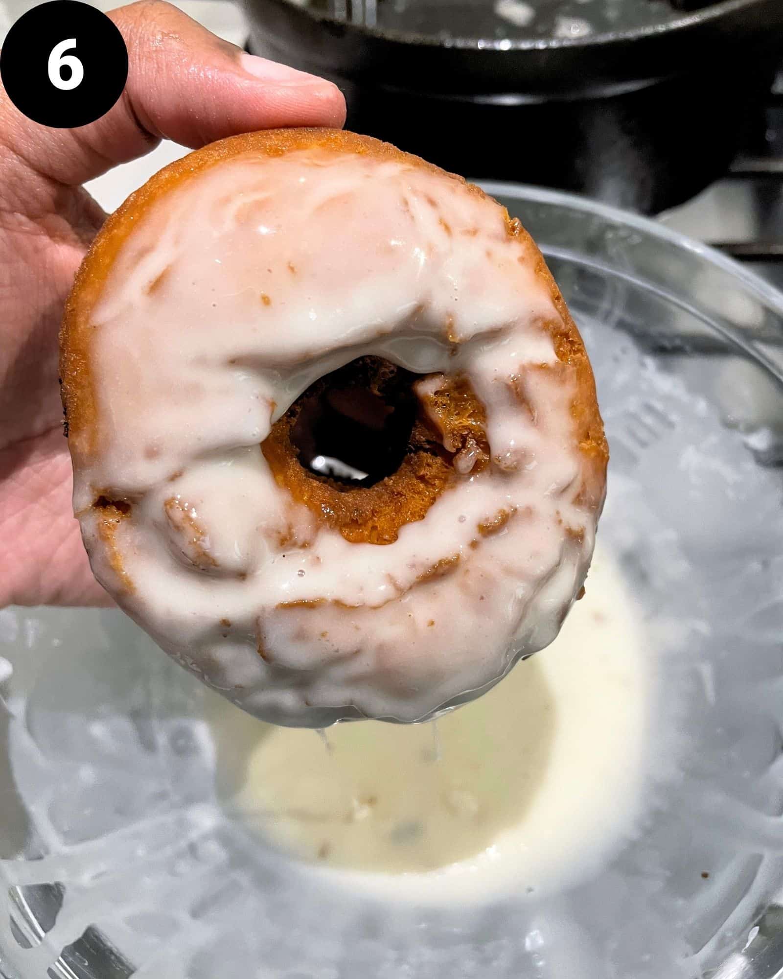sour cream donuts dipped in glaze.