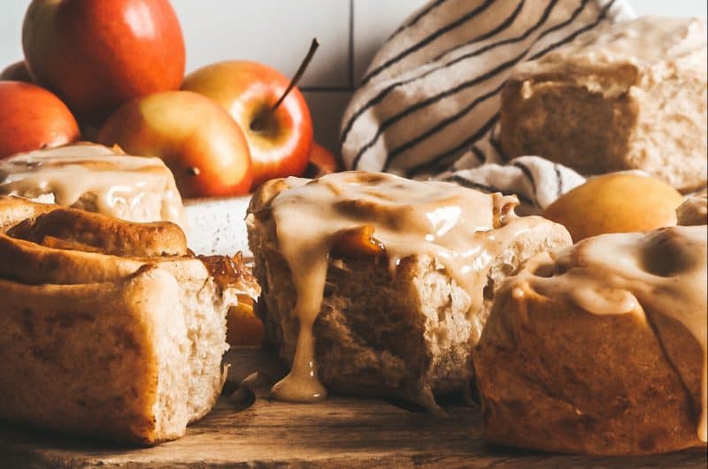 Apple Cider Cinnamon Rolls with Browned Butter Frosting