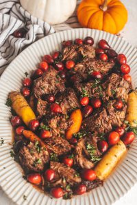 wine braised beef with cranberries
