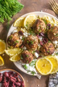 greek meatballs with creamy lemon orzo