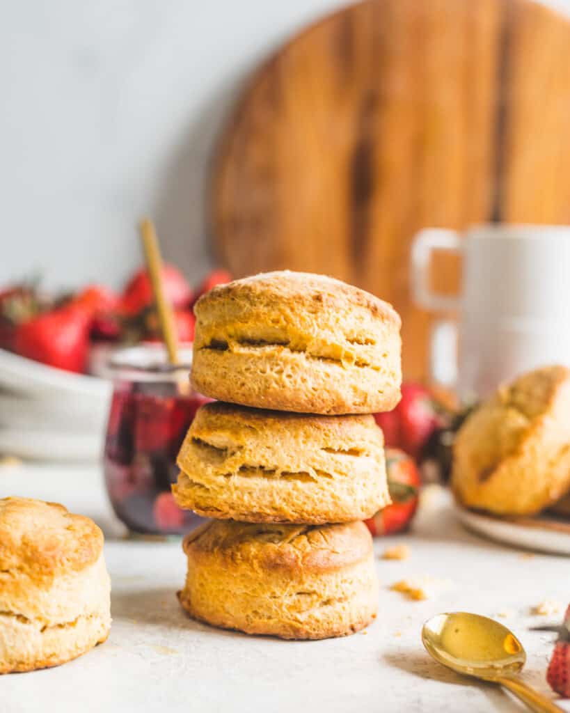 a stack of biscuits on top of each other