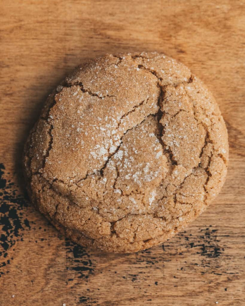 Brown Butter Chai Cookies on a wooden surface