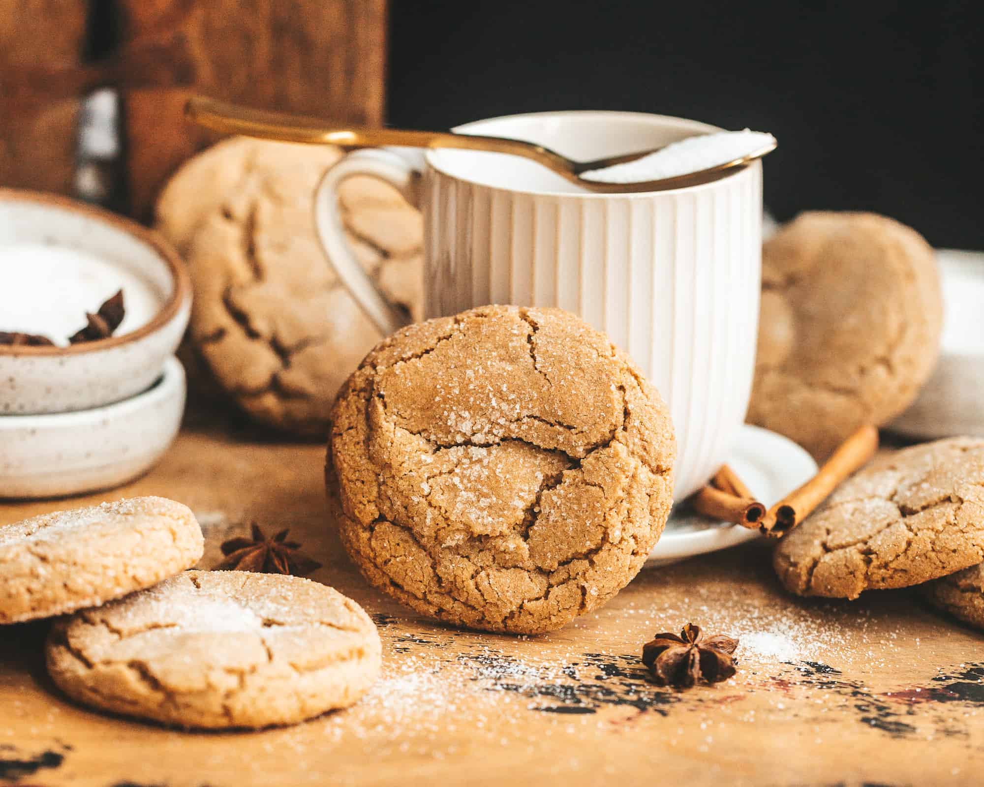 Cookies in front of a coffee mug