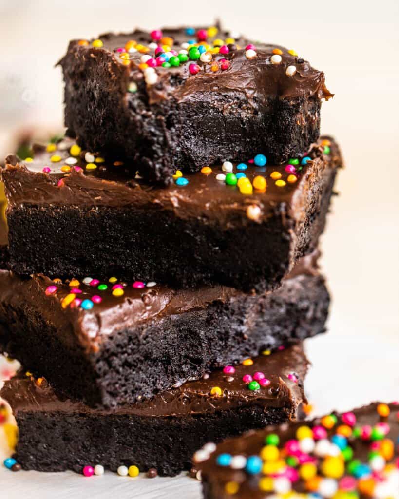 baked brownies with sprinkles on top