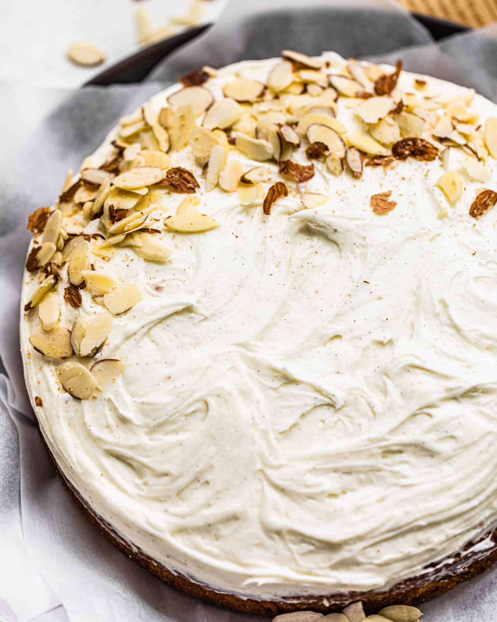 Almond Cake with Whipped Mascarpone Frosting - Britney Breaks Bread