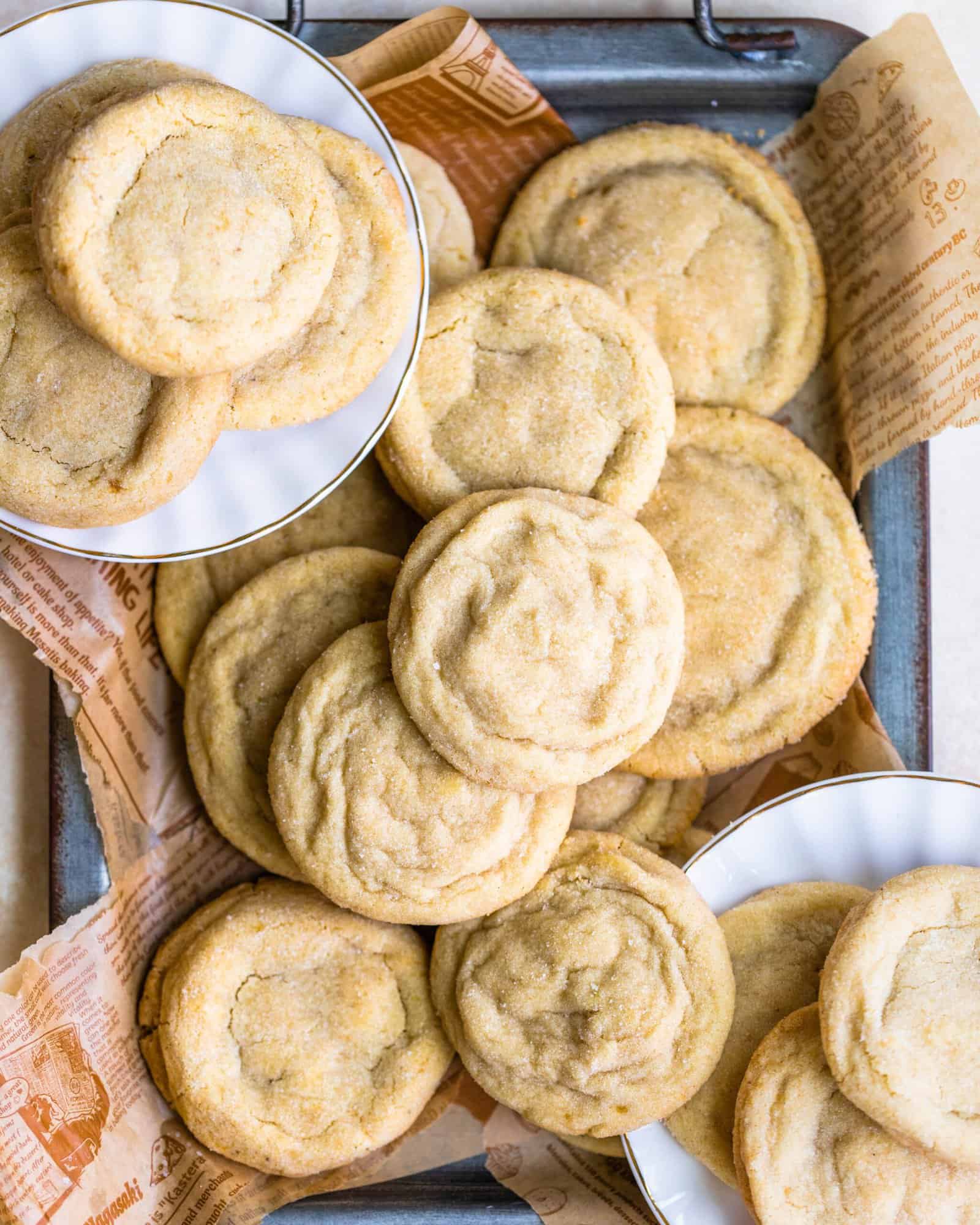 brown butter sugar cookies on a serving tray