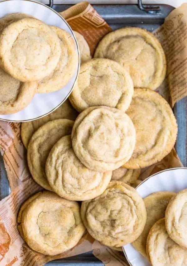 brown butter cookies on a serving tray