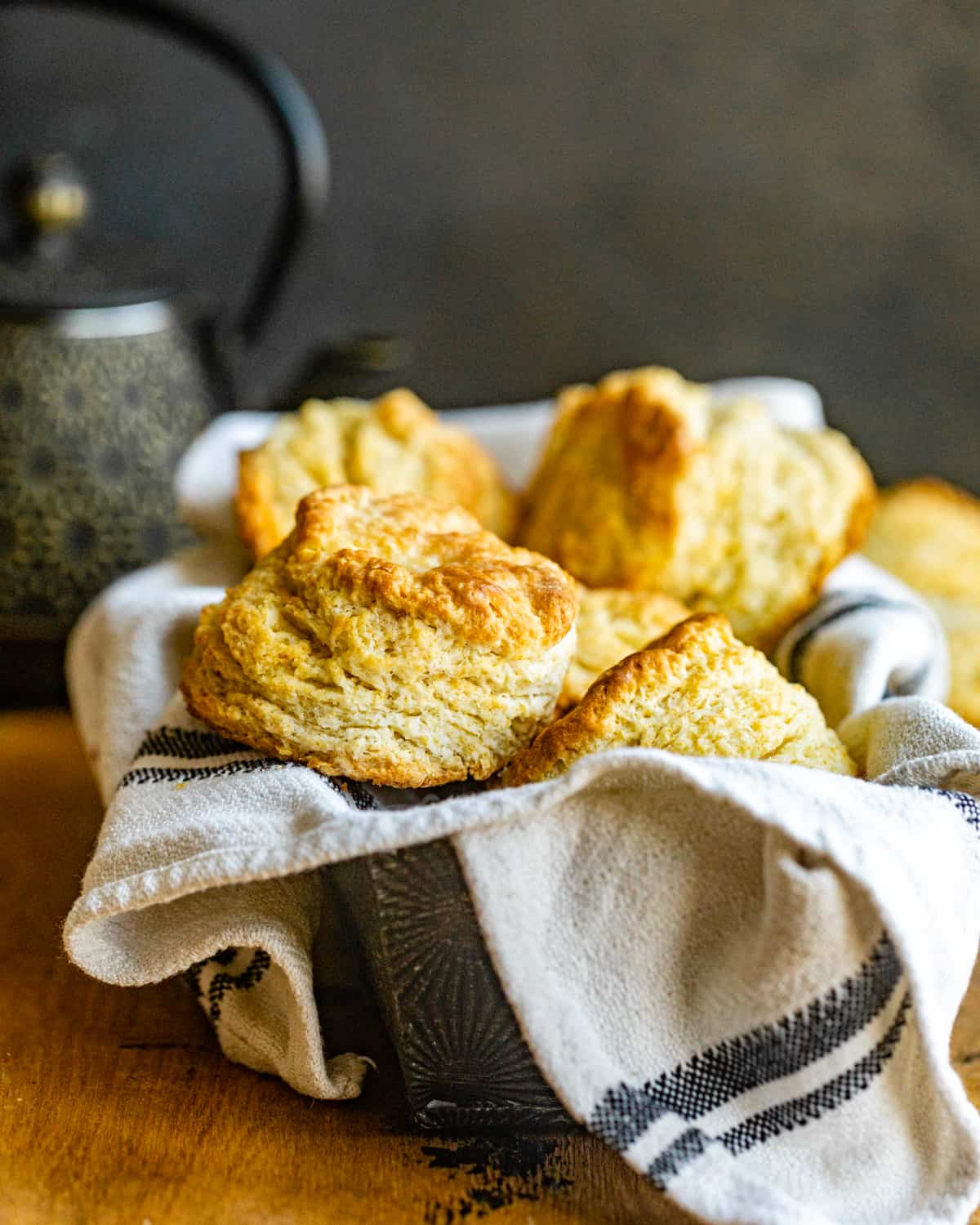 homemade biscuits in a basket.