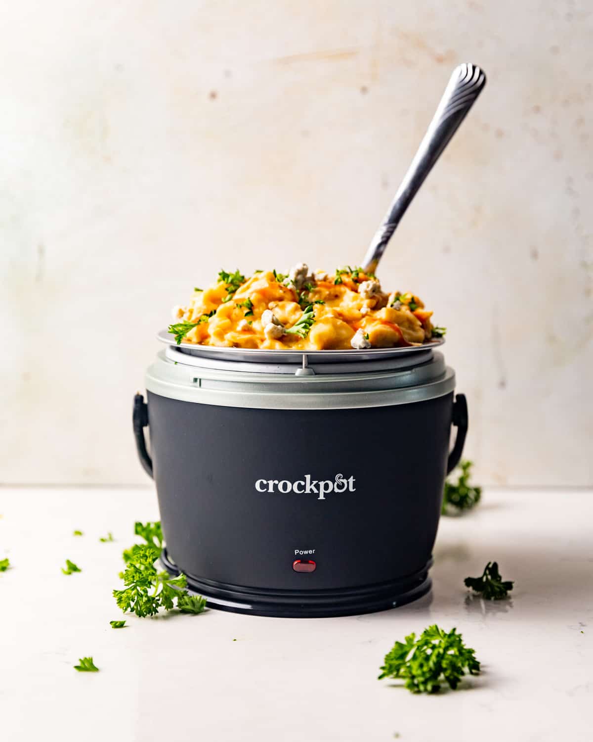mac and cheese in a lunch crockpot.