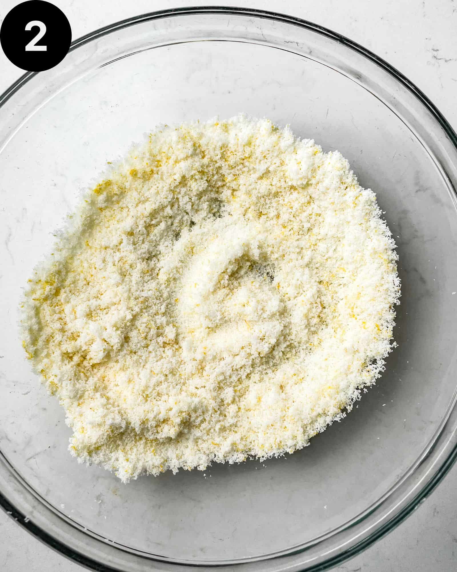 lemon zest and sugar in a small bowl.