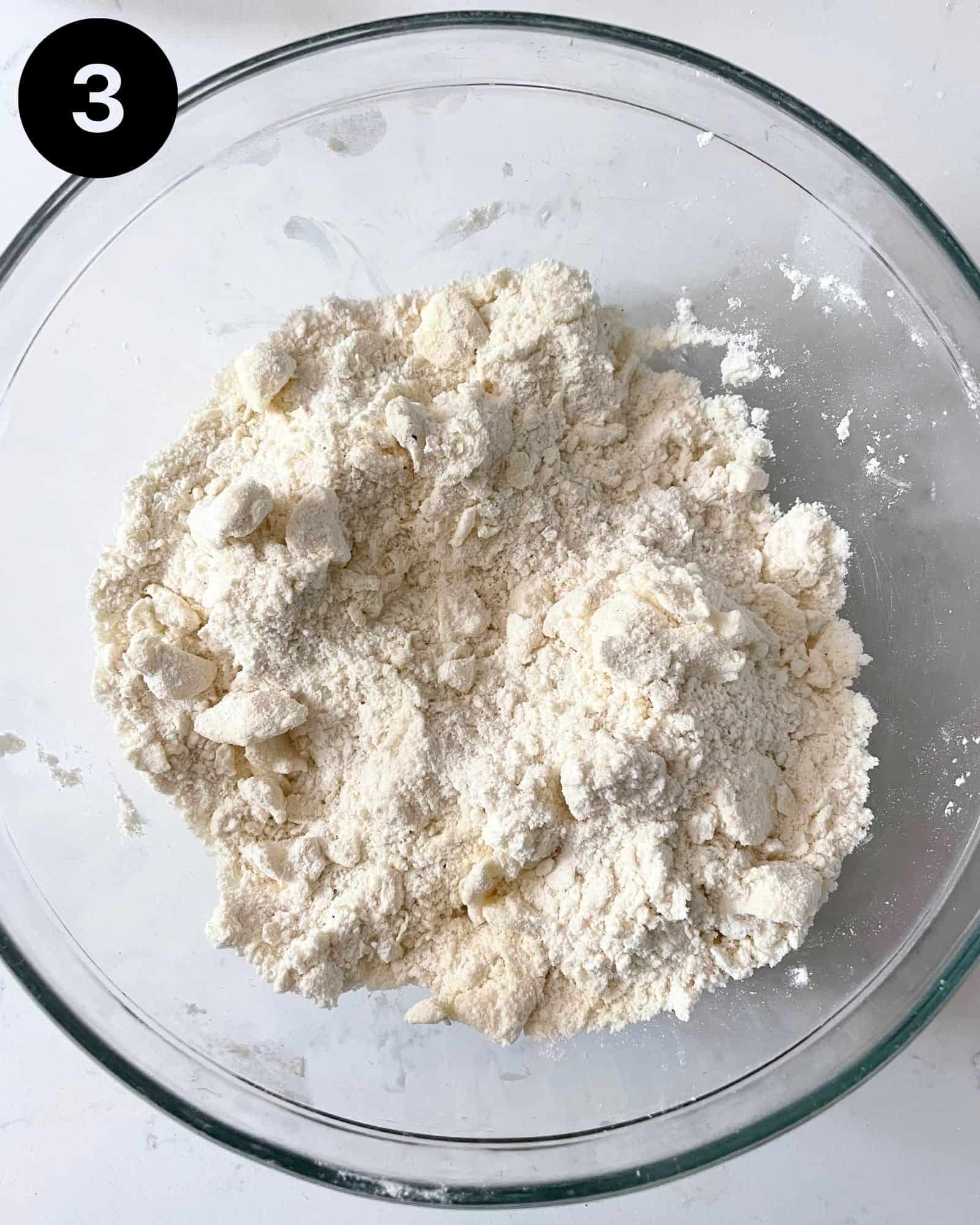 butter cut into chunks and add to flour in a bowl.