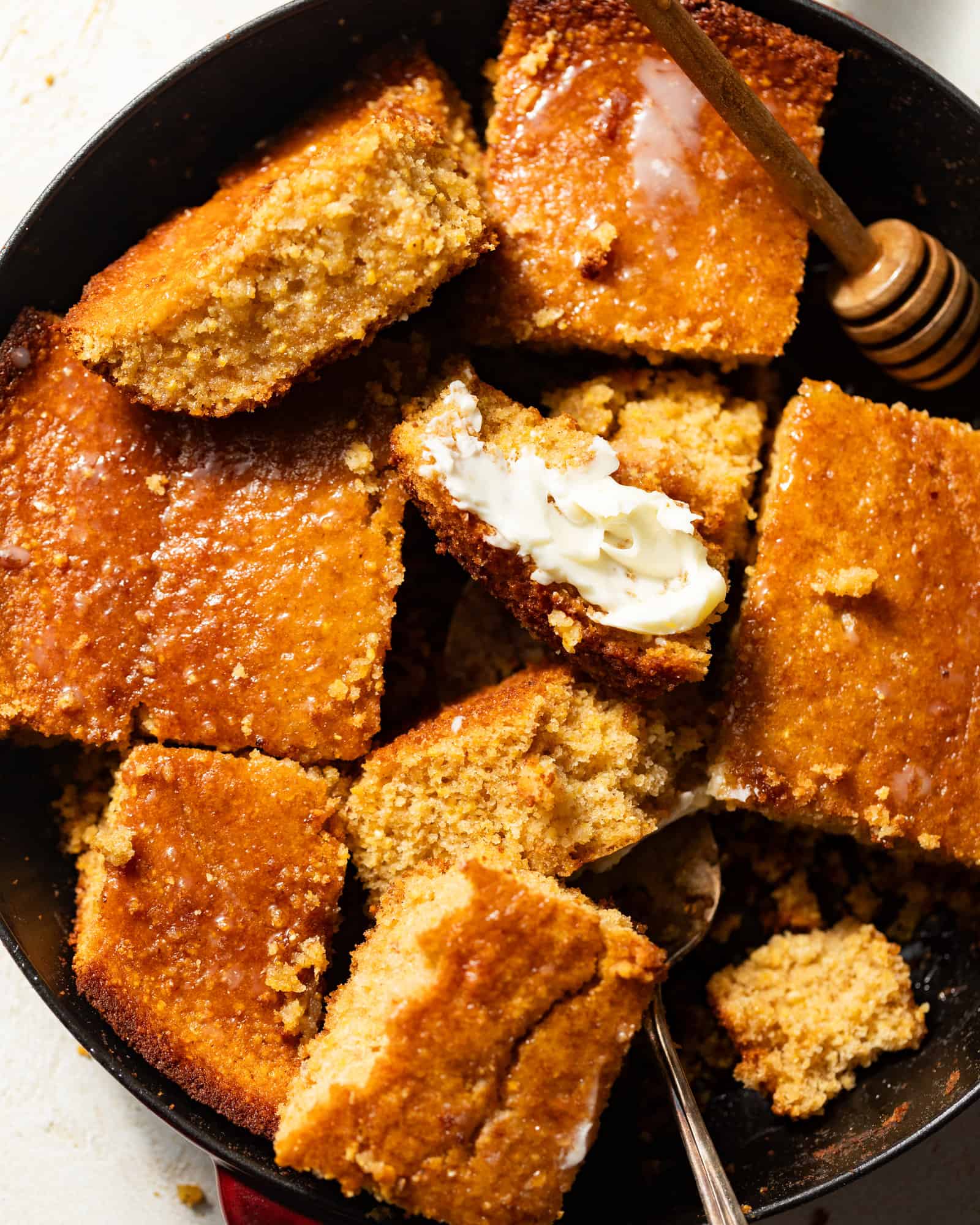 Sweet Cornbread (So Moist & Tender) w/ Honey & Buttermilk Southern