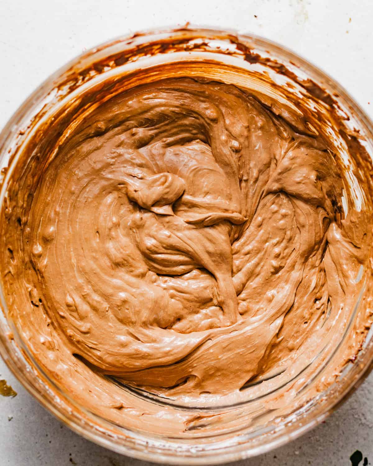 hot cocoa dip in a mixing bowl.