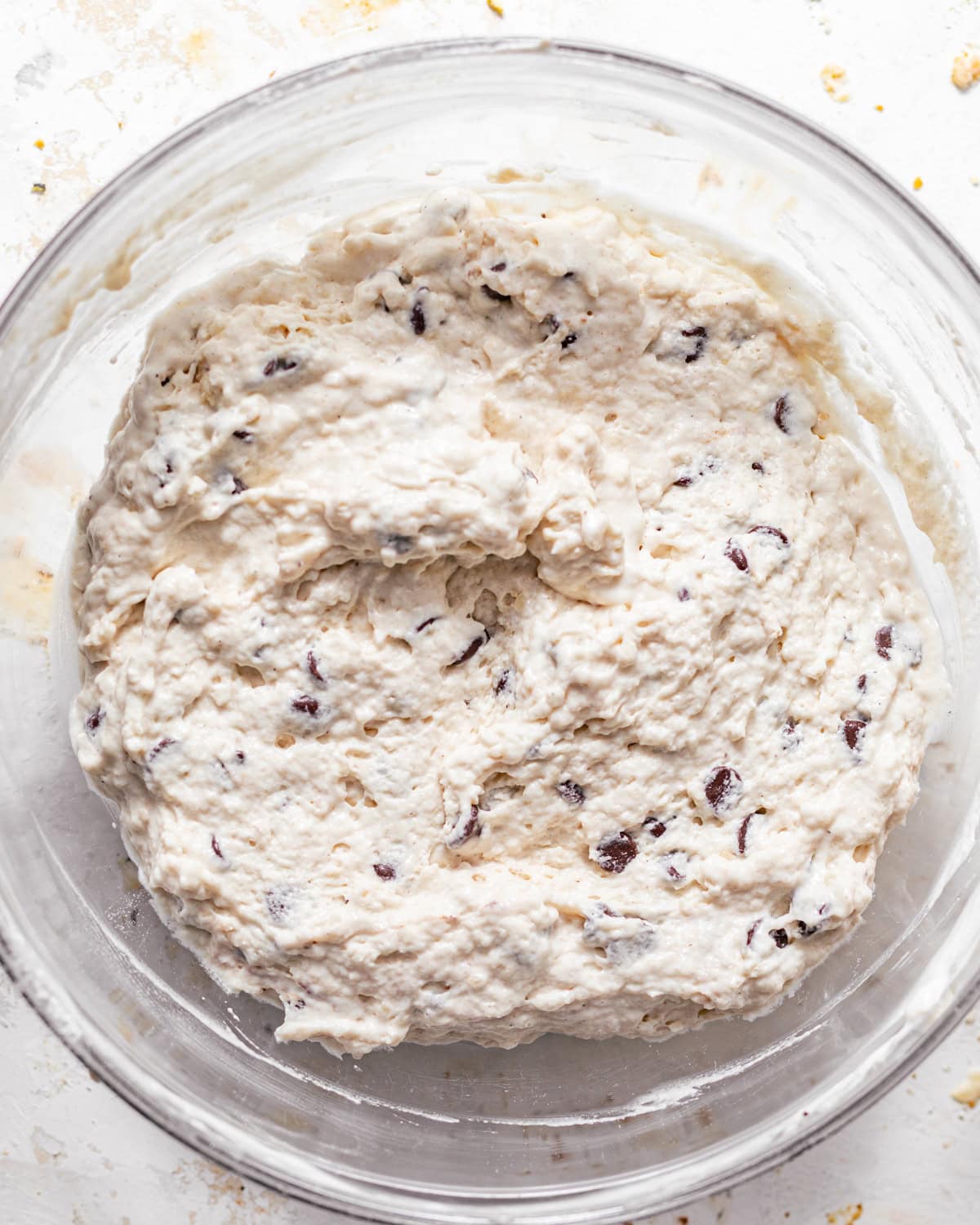 biscuit dough mixed together in a bowl. 