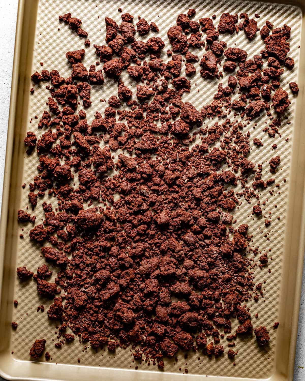 crumble topping on a baking sheet.