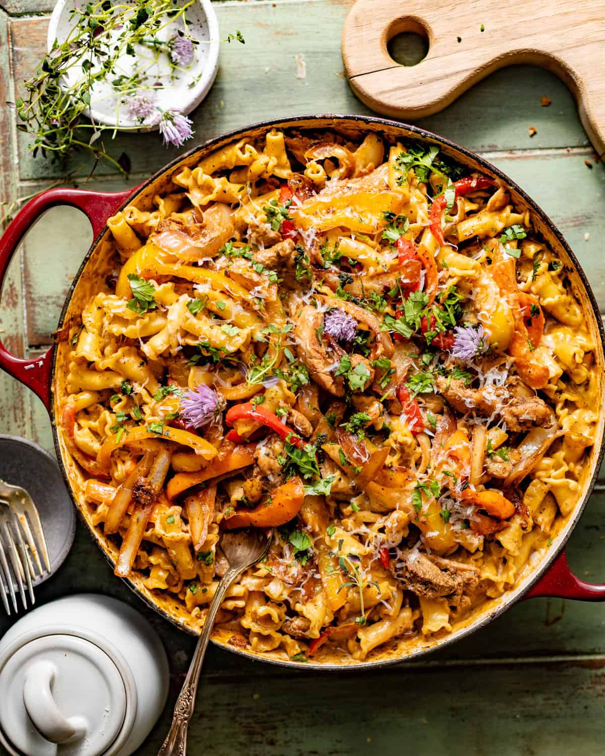 Creamy Rasta Pasta with Jerk Chicken