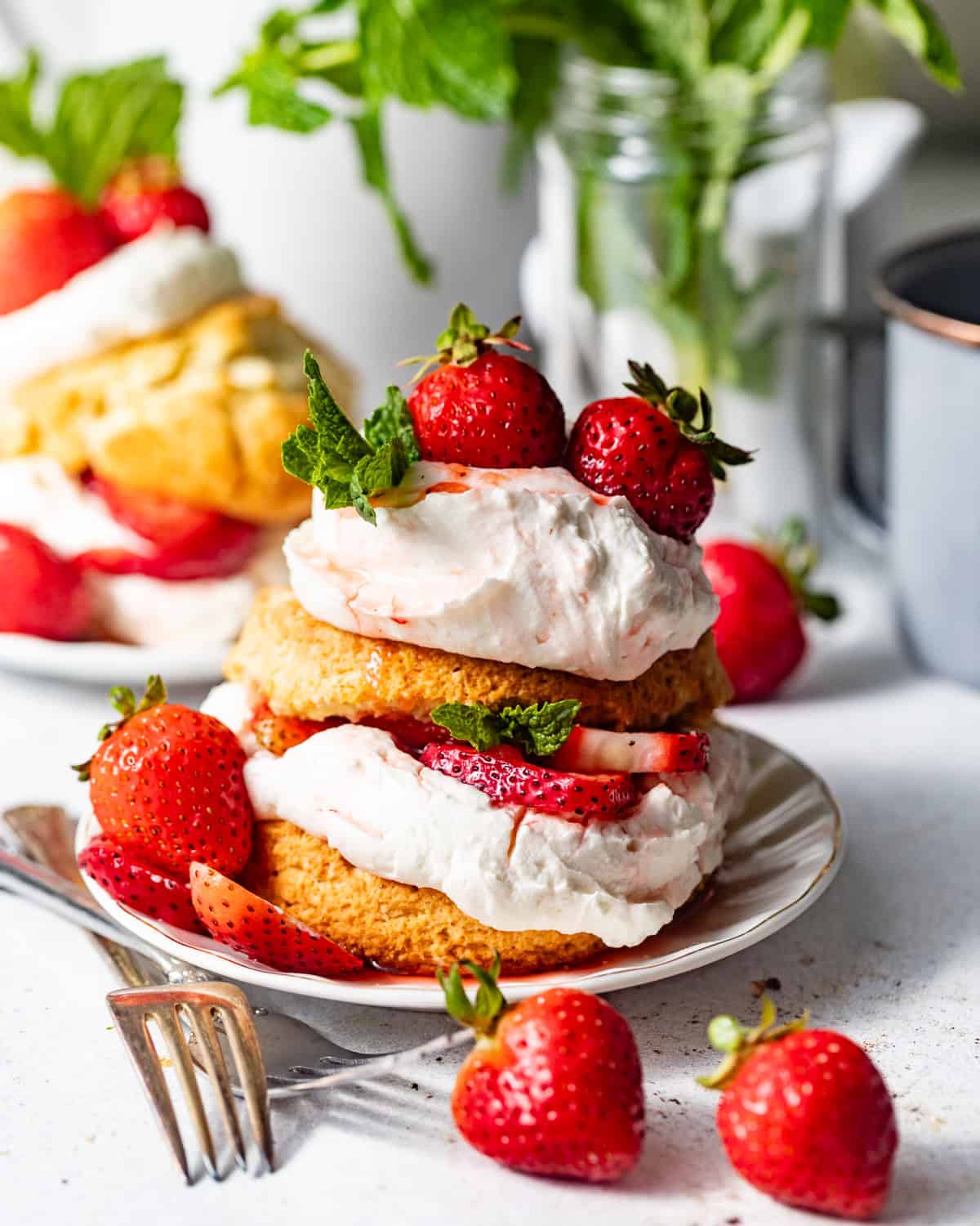 Homemade Strawberry Shortcake with Cream Cheese Whipped Cream - Britney ...
