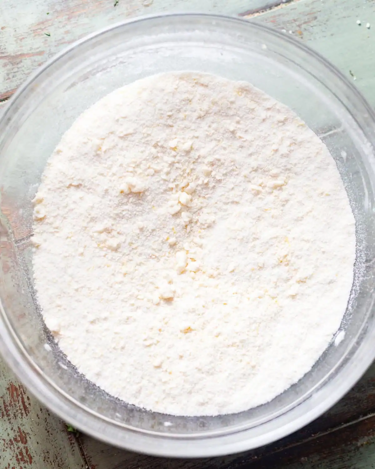 lemon zest and sugar in a bowl.
