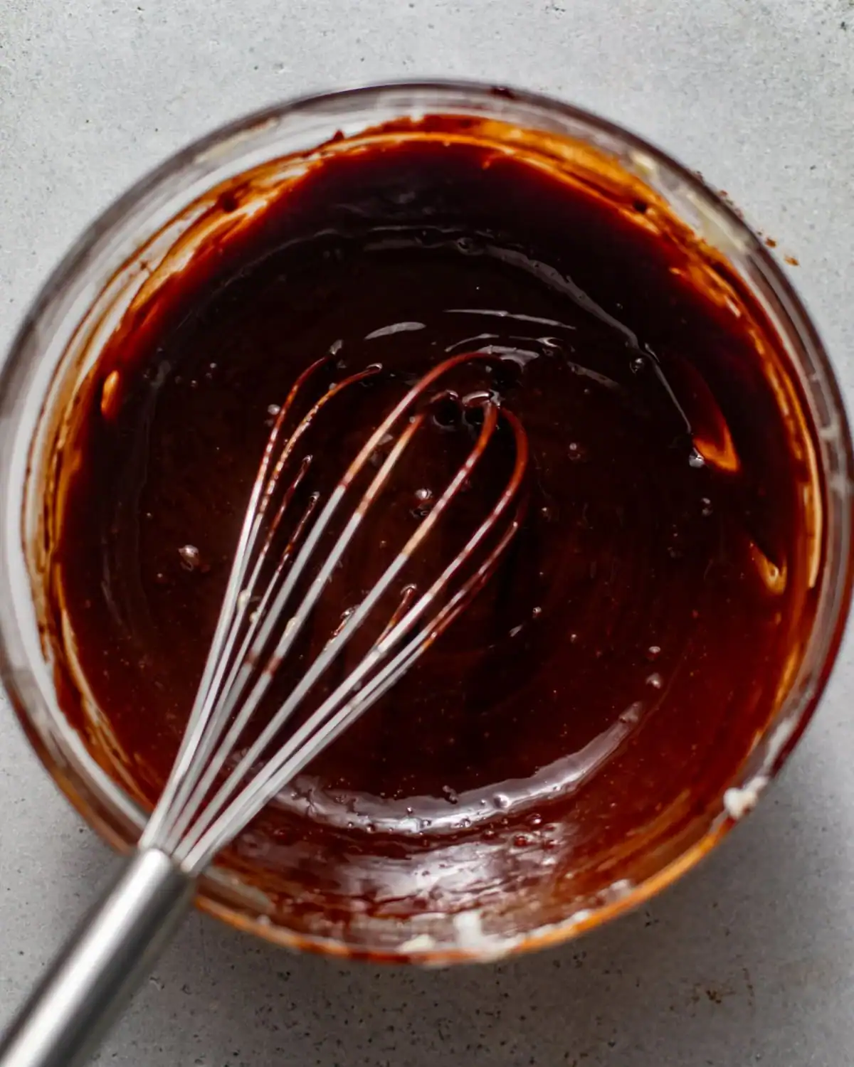 chocolate glazed whisked together in a mixing bowl.