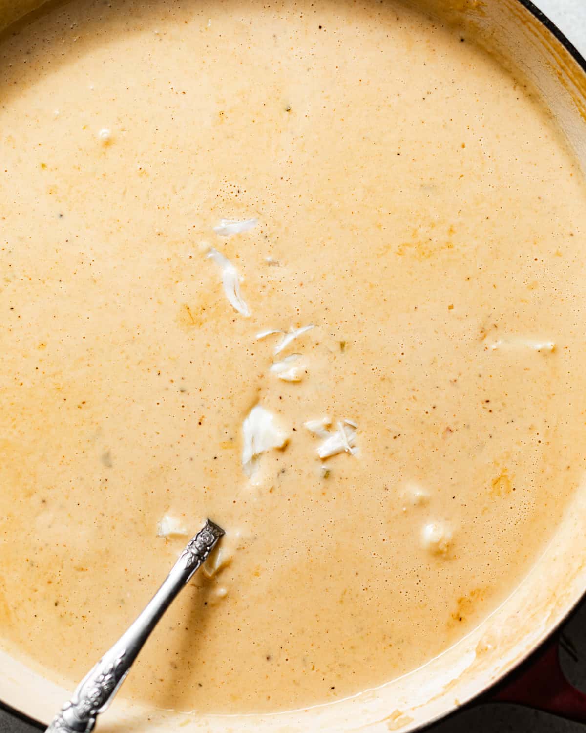 jumbo lump crab folded into the soup.